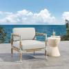 Christopher Knight Home Oriana Patio Garden Aluminum Frame Club Chair, Outdoor Armchair with Rope-Wrapped Armrest/Backrest and Removable Cushions, Comfy Lounge Chair for Poolside/Balcony, Light Gray