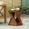 Christopher Knight Home Outdoor Side Table,Twist Shape End Table,Decorative Accent Table,Garden Stool Table for Patio Balcony Beach Pool Side,Lightweight Concrete,Wood Like Texture,Natural(Antique Brown)