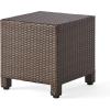 Christopher Knight Home Puerta Outdoor Wicker Side Table, Light Brown