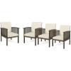 Christopher Knight Home Ray Acacia Outdoor Acacia Wood Club Chairs, Gray and Cream (Set of 4)
