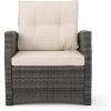 Christopher Knight Home Sanger Outdoor Club Chair with Cushions – Wicker – Gray/Beige