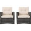 Christopher Knight Home Sanger Outdoor Club Chairs with Cushions – Wicker – Gray/Beige (Set of 2)