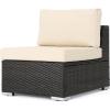 Christopher Knight Home Santa Rosa Outdoor Wicker Armless Sectional Sofa Seat with Aluminum Frame and Water Resistant Cushions, Multibrown / Beige