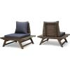 Christopher Knight Home Sedona Outdoor Wooden Club Chairs with Cushions (Set of 2), Dark Gray and Gray Finish