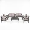 Christopher Knight Home Waikiki Outdoor Wicker Seating Set and Cushions, 8-Pcs Set, Grey