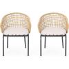 Christopher Knight Home Xanthe Outdoor Club Chair, Light Brown, Beige, Black
