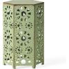 GDFStudio Elliot Outdoor 14 Inch Sunburst Iron Side Table (Crackle Green)(Crackle Green)