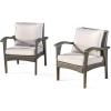 Great Deal Furniture 296725_New (Set of 2) Bleecker Outdoor Grey Wicker Club Chair with Cushion