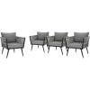 Great Deal Furniture Christopher Knight Home Weber Outdoor Wicker Club Chair (Set of 4), Light Dark Gray