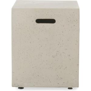 Aidan Outdoor Tank Holder Side Table – Lightweight Concrete – Light Gray
