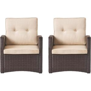 Christopher Knight Home 318037 Sanger Club Chair, Dark Brown + Beige