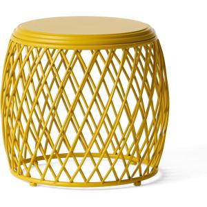 Christopher Knight Home Alamera Outdoor 19″ Lattice Iron Side Table, Matte Yellow(Alamer matte Yellow)