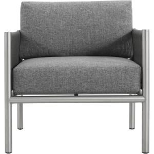 Christopher Knight Home Aluminum Club Chair, Braid Rope Armchair, Woven Accent Chair, Comft Cushion Seating, Outdoor Patio Aluminum Weave Club Chair for Poolside Gardern Balcony, Silver+Grey