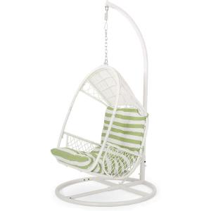 Christopher Knight Home Amanda Wicker Hanging Chair with Stand, Brown, Tan(White  Green)