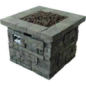 Christopher Knight Home Angeles Outdoor Square Fire Pit – 40,000 BTU, Grey