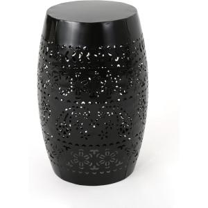 Christopher Knight Home Apollos Indoor Lace Cut Iron Accent Table, Black