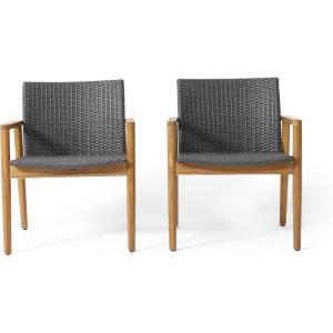 Christopher Knight Home Bryan Club Chair, 25.5 “W x 26 “D x 32.25 “H, Teak + Gray