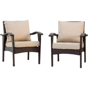 Christopher Knight Home Honolulu PE Club Chairs, 2-Pcs Set, Brown