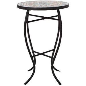 Christopher Knight Home Ignativs Indoor Side Table with Tile Top, Yellow, Red, and Black