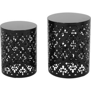 Christopher Knight Home Mathena Outdoor Side Tables – Black (Set of 2)