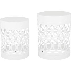 Christopher Knight Home Mellie Outdoor Side Tables – White (Set of 2)