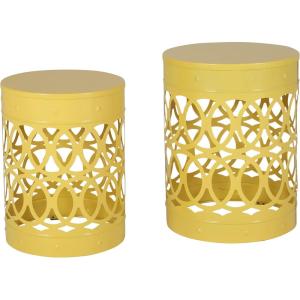 Christopher Knight Home Mellie Outdoor Side Tables – Yellow (Set of 2)