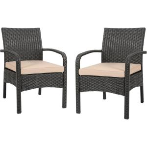 Christopher Knight Home Otto Outdoor Wicker Club Chair, Brown and Tan(Set of 2)