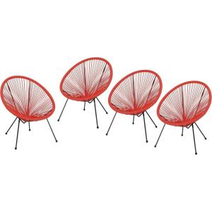 Christopher Knight Home Outdoor Hammock Weave Chair with Steel Frame (Set of 4) – Orange and Black