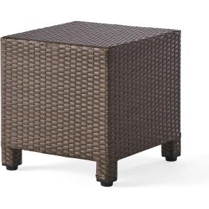 Christopher Knight Home Puerta Outdoor Wicker Side Table, Light Brown