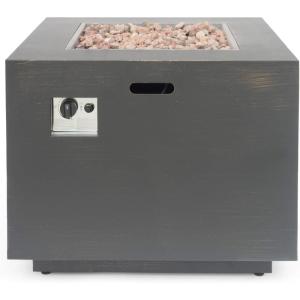 Christopher Knight Home Solomon Outdoor 33-Inch Square Fire Pit, Brushed Brown