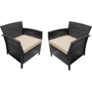 Christopher Knight Home Tori Outdoor Wicker Club Chairs (Set of 2), Brown and Tan