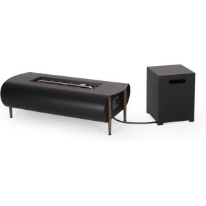 Christopher Knight Home Vernon Outdoor FIRE Pit, Dark Gray + Wood Grain