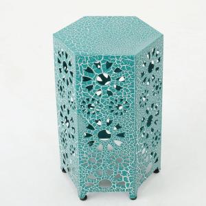 Christopher Knight Home Wanda Indoor 12″ Sunburst Iron Side Table, Crackle Teal