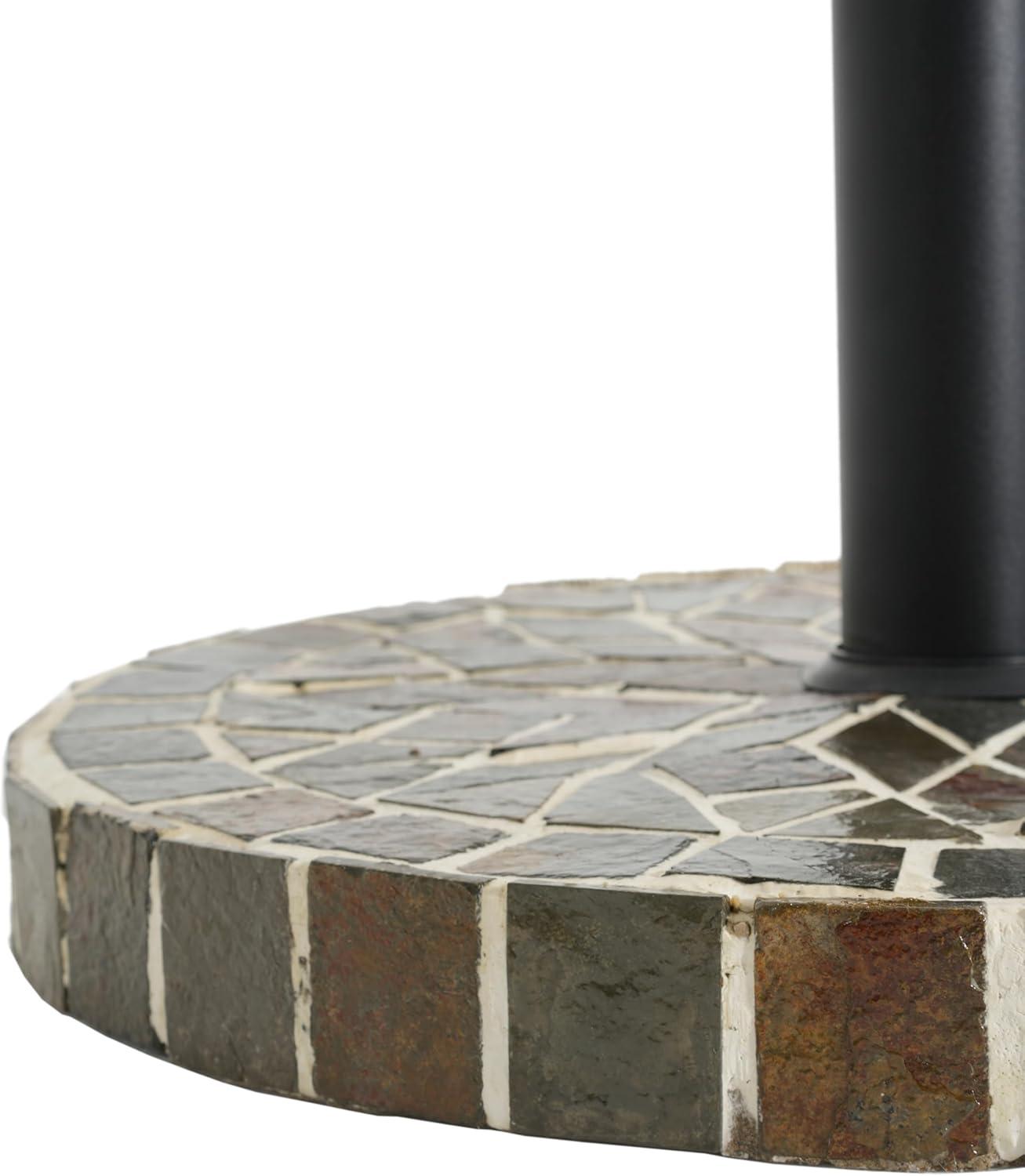 image:imageChristopher Knight Home Enzo Patio Umbrella Base with Adjustment Knob Heavy Duty Patio Umbrella Stand Outdoor Base Concrete Iron Outdoor Umbrella Stand with Unique Mosaic Pattern Black Brown