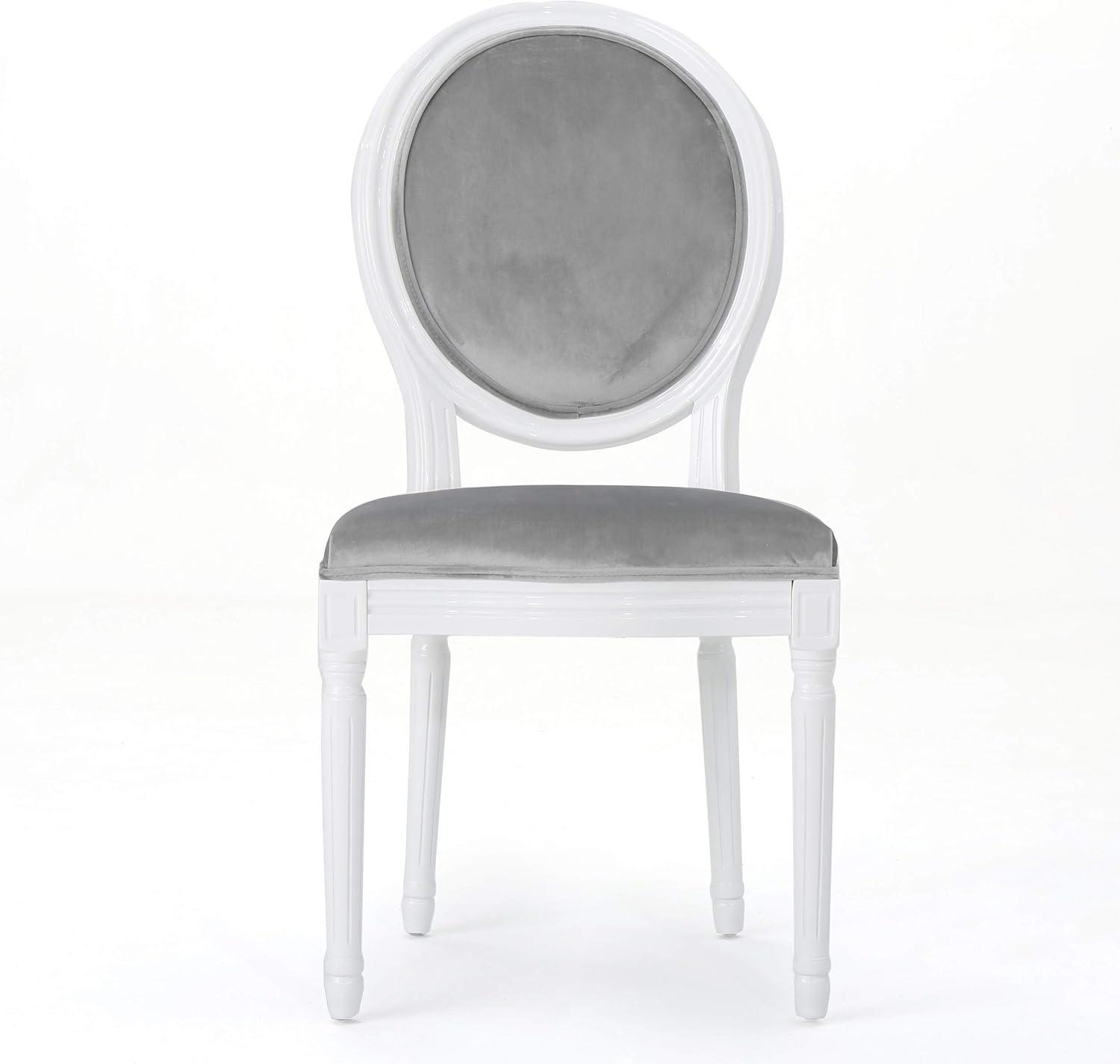 image:imageChristopher Knight Home Camille Traditional Velvet Dining Chairs 2Pcs Set Navy Blue Gloss BlackHorizon Grey Gloss White