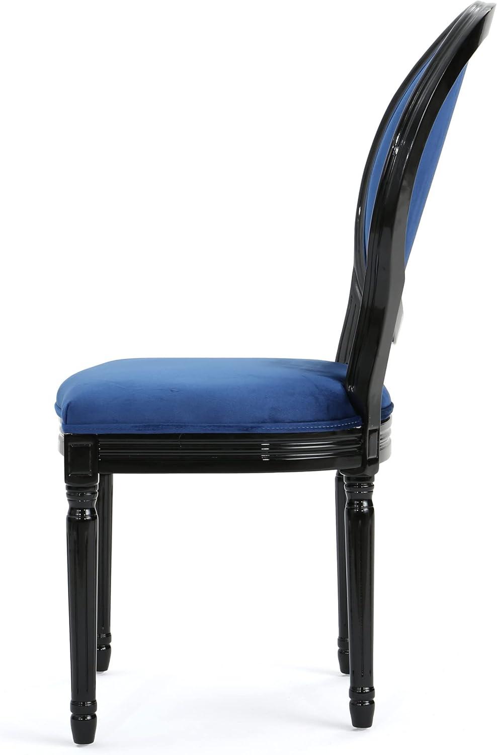 image:imageChristopher Knight Home Camille Traditional Velvet Dining Chairs 2Pcs Set Navy Blue Gloss BlackNavy Blue Gloss Black