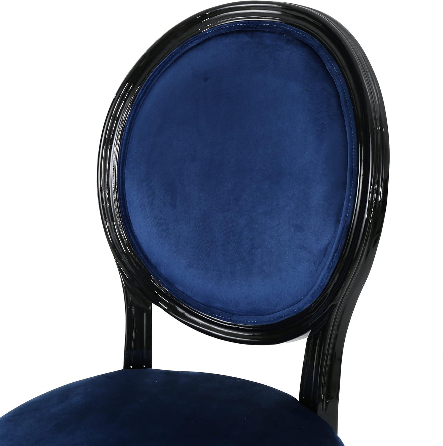 image:imageChristopher Knight Home Camille Traditional Velvet Dining Chairs 2Pcs Set Navy Blue Gloss BlackNavy Blue Gloss Black
