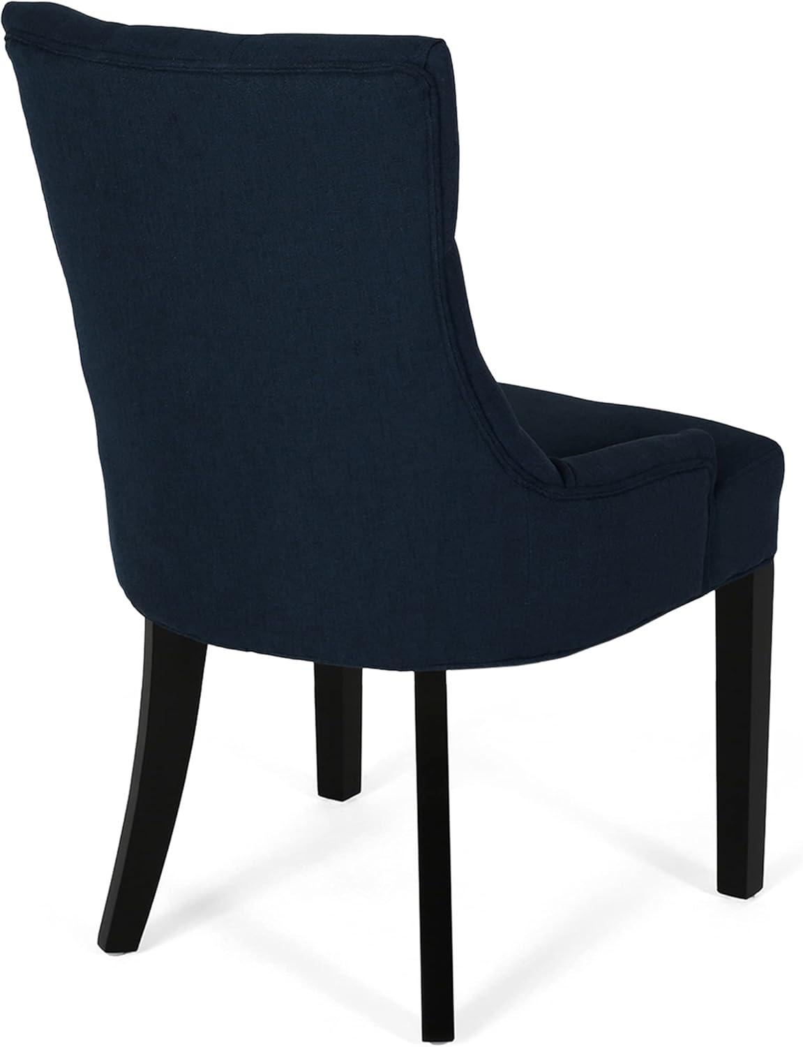 image:imageChristopher Knight Home Cheney Dining Chair Textile Navy Blue Dark Brown