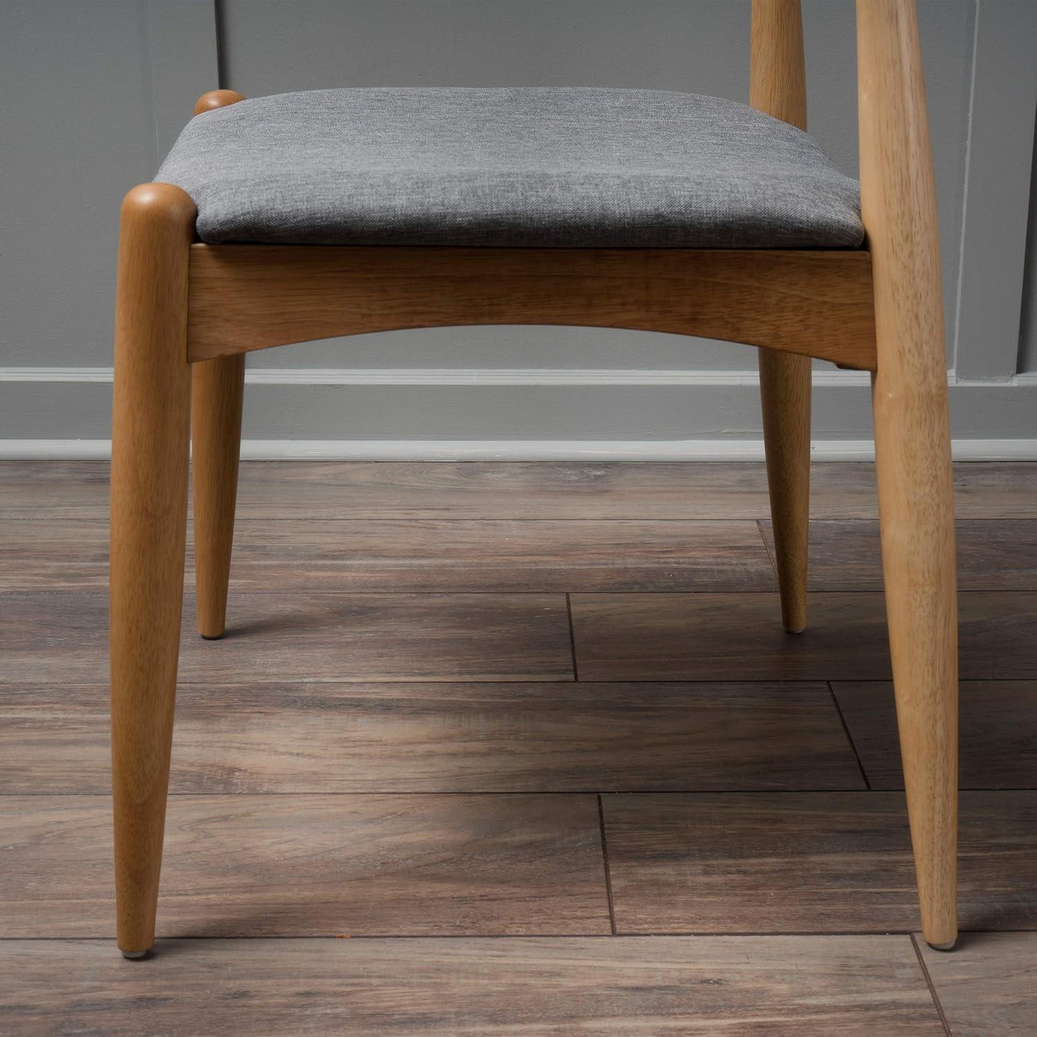 image:imageChristopher Knight Home Francie Fabric with Oak Finish Dining Chairs 2Pcs Set Grey OakGrey Oak