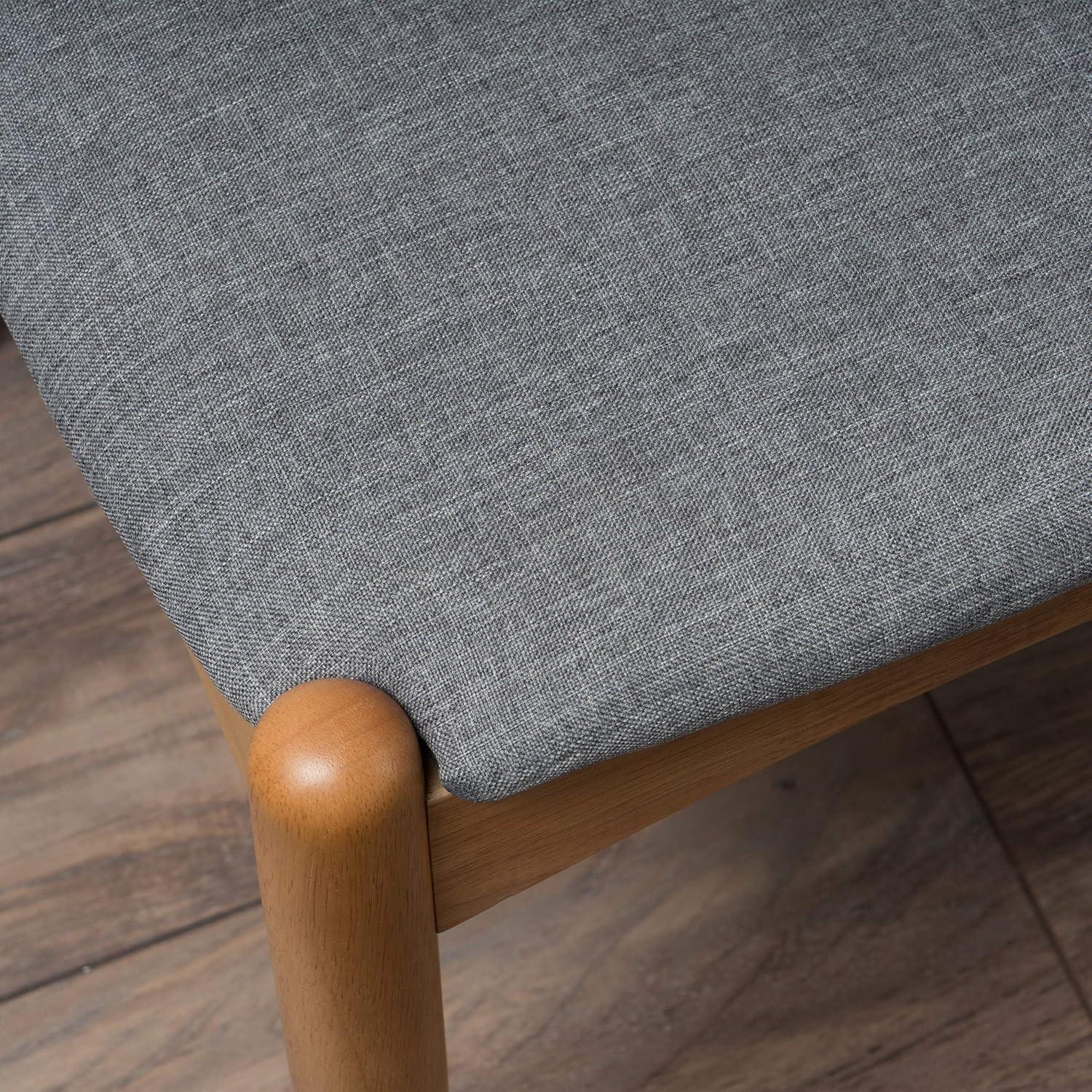image:imageChristopher Knight Home Francie Fabric with Oak Finish Dining Chairs 2Pcs Set Grey OakGrey Oak