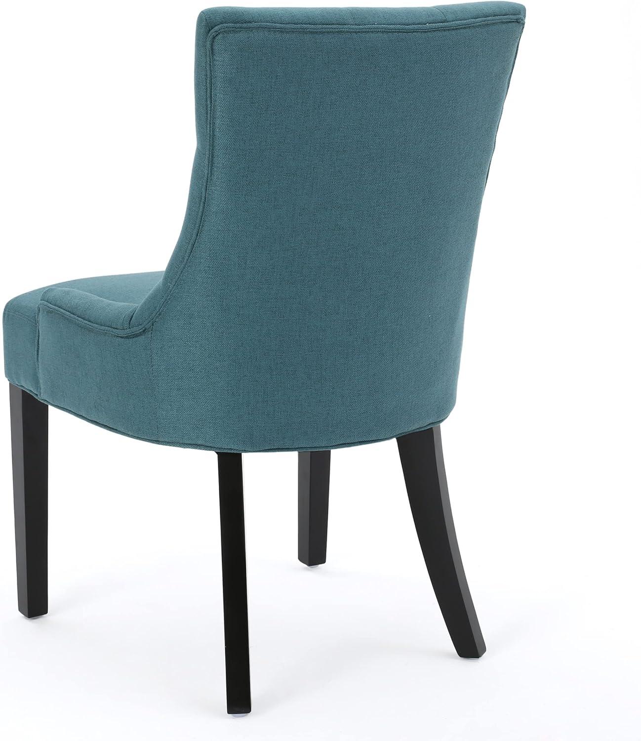 image:imageChristopher Knight Home Hayden Fabric Dining Chairs 2Pcs Set Dark TealDark Teal Dark Brown