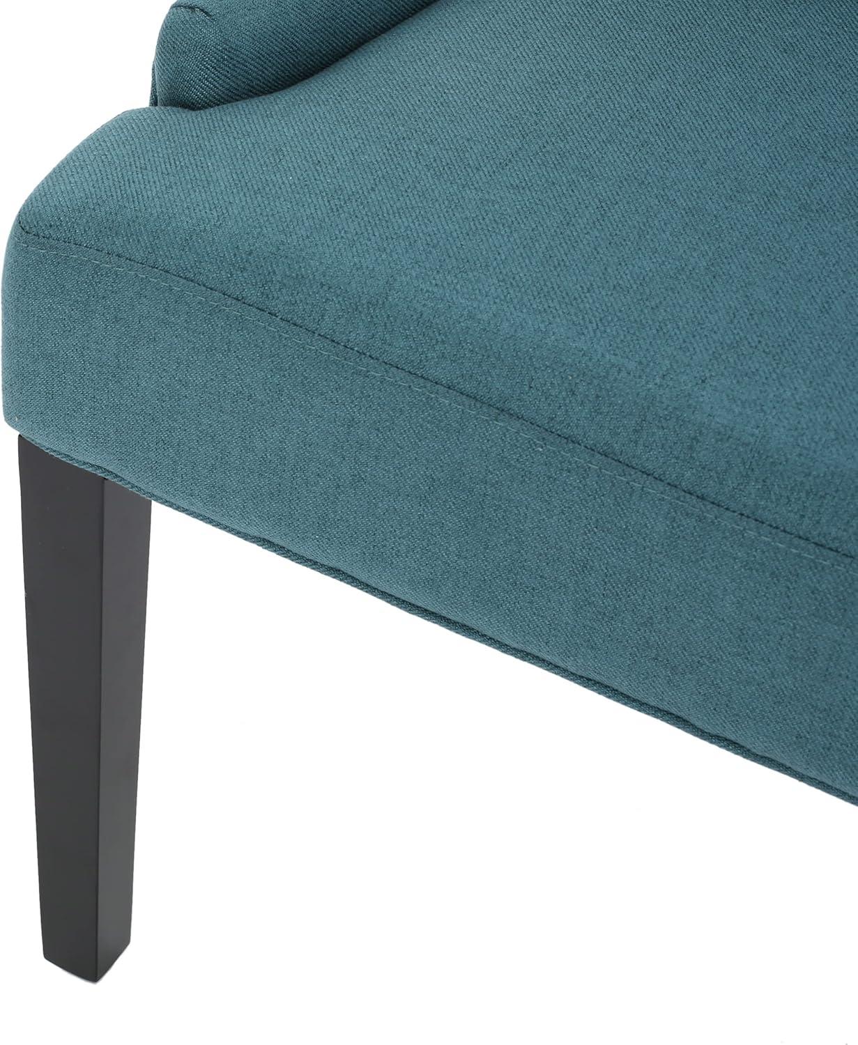 image:imageChristopher Knight Home Hayden Fabric Dining Chairs 2Pcs Set Dark TealDark Teal Dark Brown