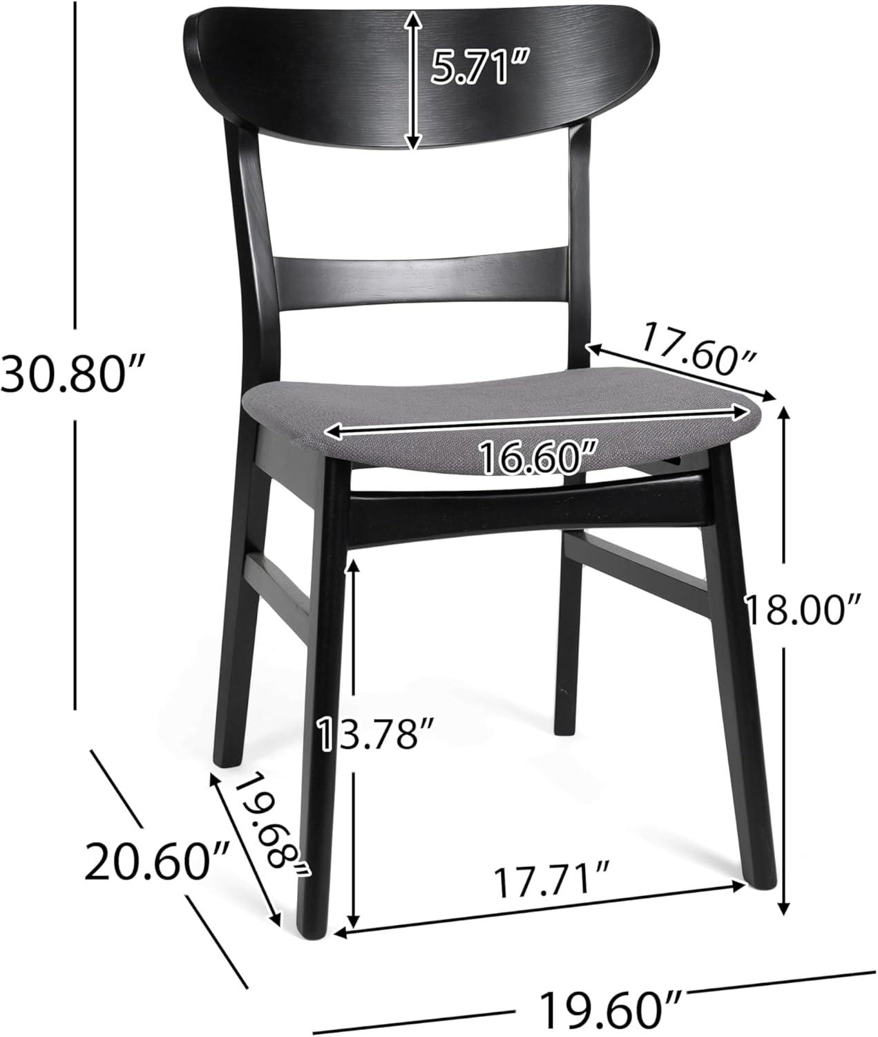 image:imageChristopher Knight Home Idalia Upholstered Dining Chairs Light GrayMatte Black Set of 2Dark Gray Matte Black