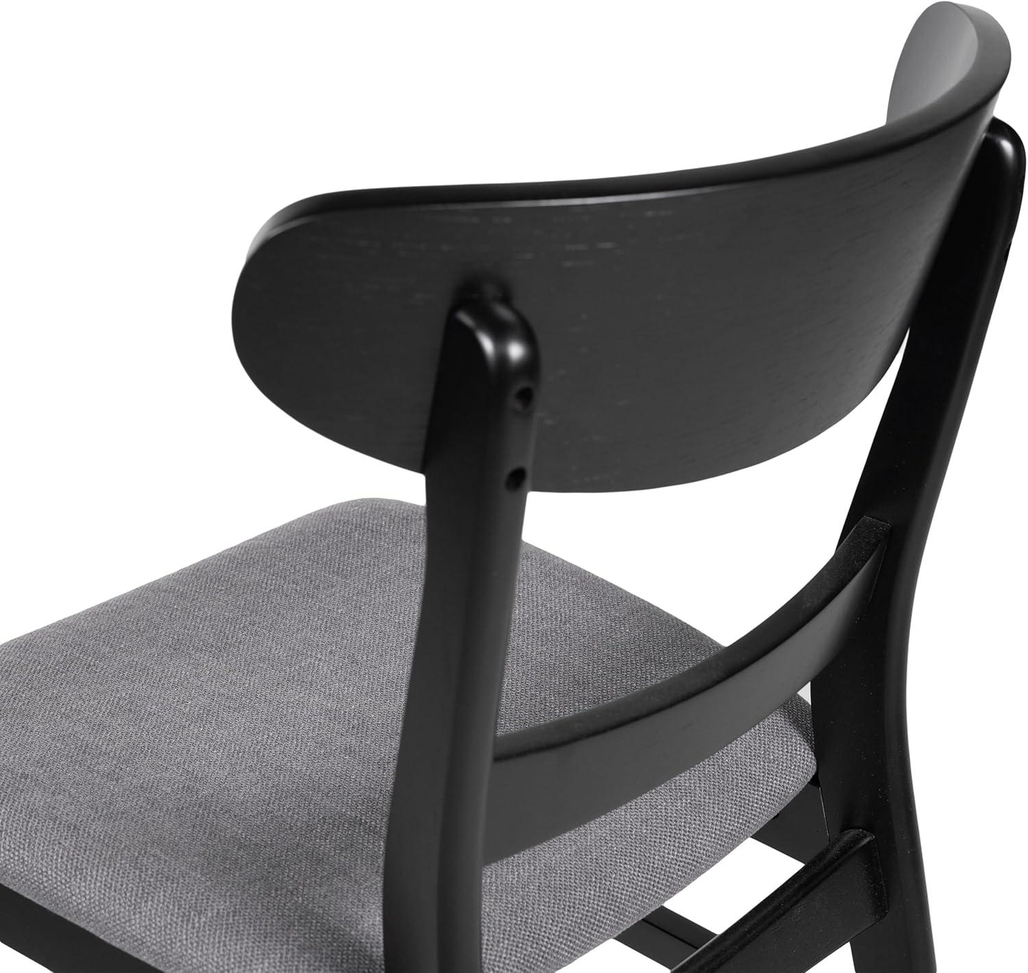 image:imageChristopher Knight Home Idalia Upholstered Dining Chairs Light GrayMatte Black Set of 2Dark Gray Matte Black