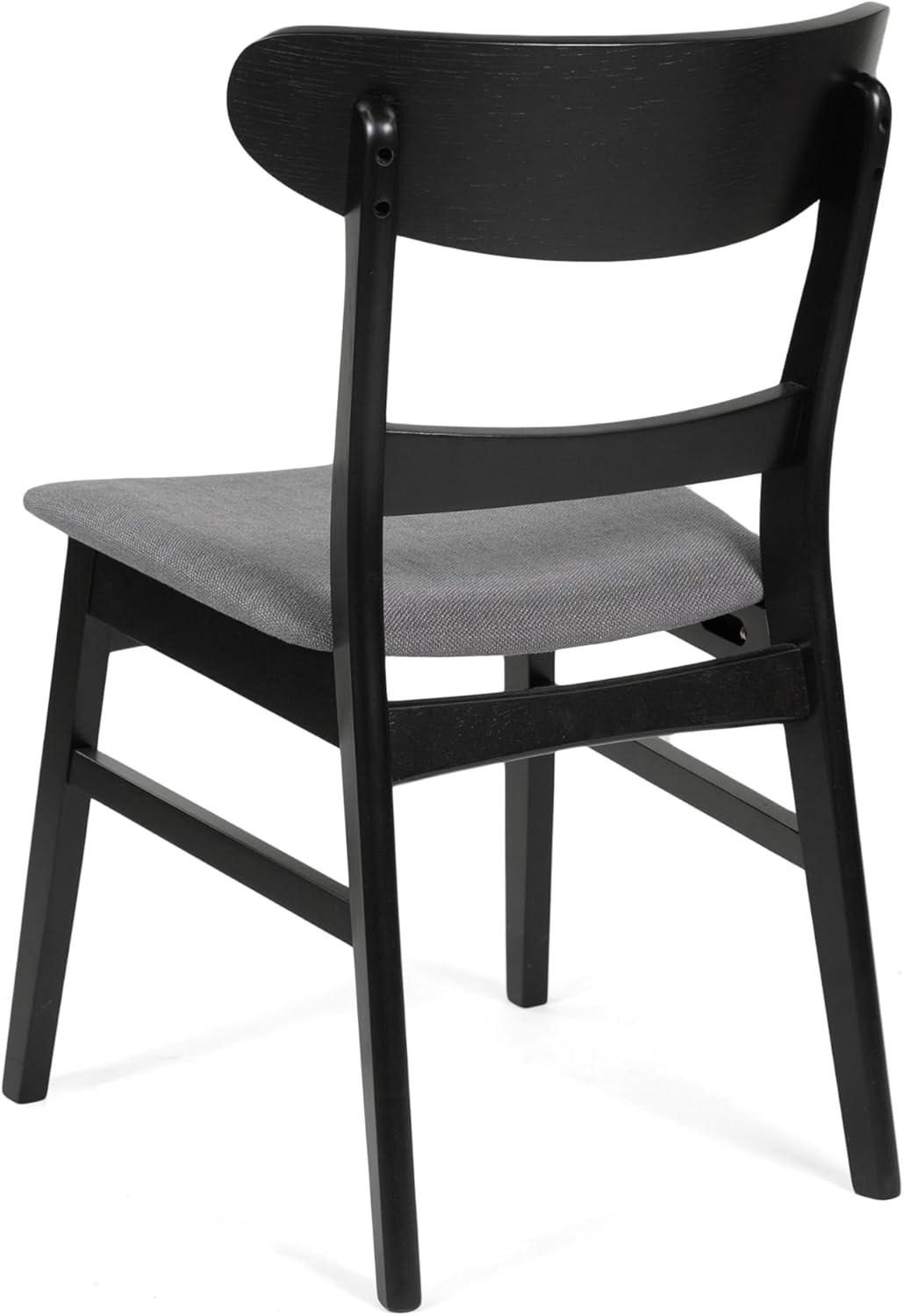 image:imageChristopher Knight Home Idalia Upholstered Dining Chairs Light GrayMatte Black Set of 2Dark Gray Matte Black