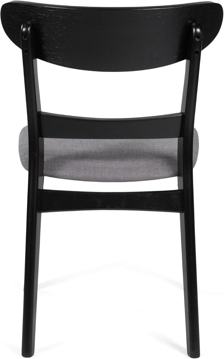 image:imageChristopher Knight Home Idalia Upholstered Dining Chairs Light GrayMatte Black Set of 2Dark Gray Matte Black