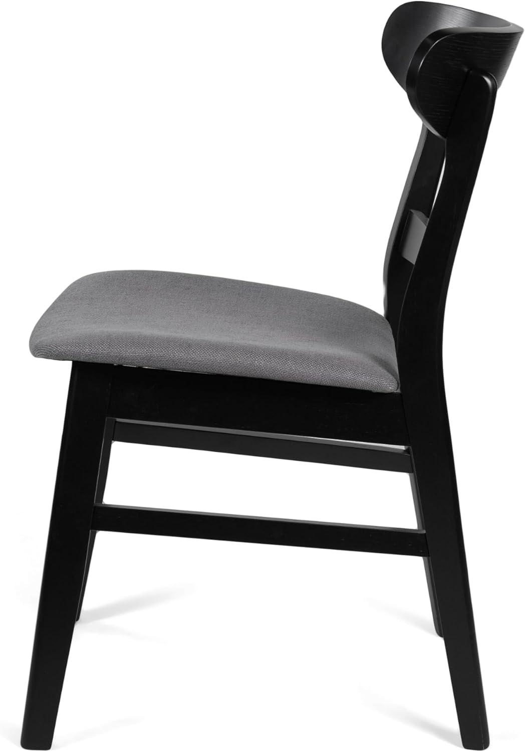 image:imageChristopher Knight Home Idalia Upholstered Dining Chairs Light GrayMatte Black Set of 2Dark Gray Matte Black