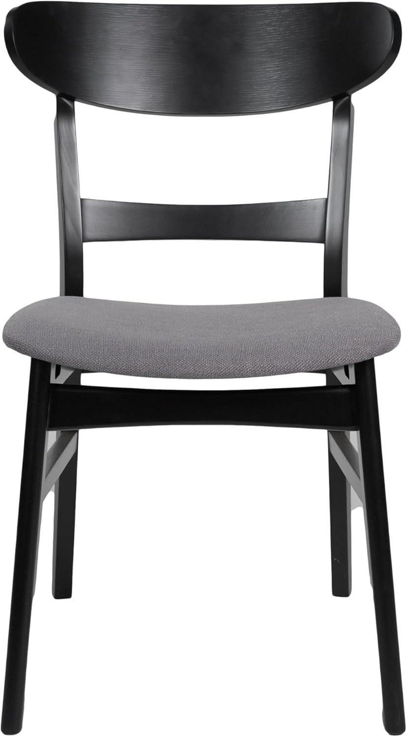image:imageChristopher Knight Home Idalia Upholstered Dining Chairs Light GrayMatte Black Set of 2Dark Gray Matte Black