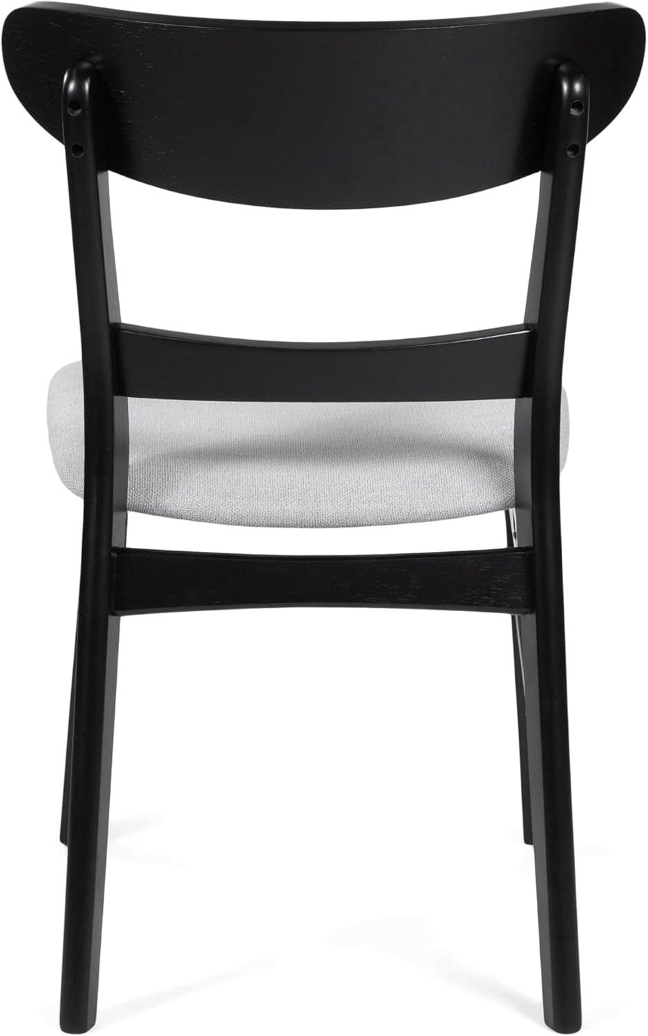 image:imageChristopher Knight Home Idalia Upholstered Dining Chairs Light GrayMatte Black Set of 2Light Gray Matte Black