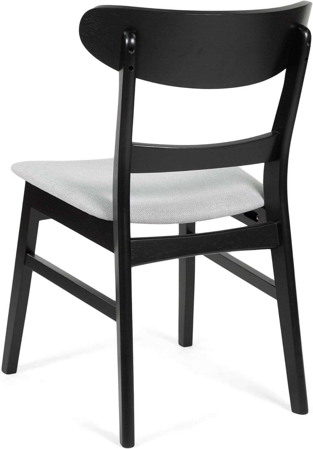 image:imageChristopher Knight Home Idalia Upholstered Dining Chairs Light GrayMatte Black Set of 2Light Gray Matte Black